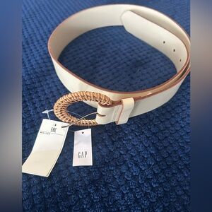 GAP White Belt with Woven Accent